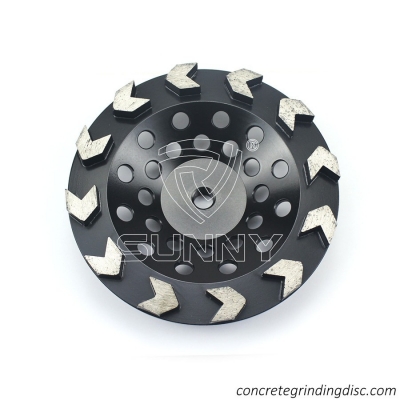 7 Inch Single Row Arrow Segment Diamond Cup Wheel For Concrete Grinding