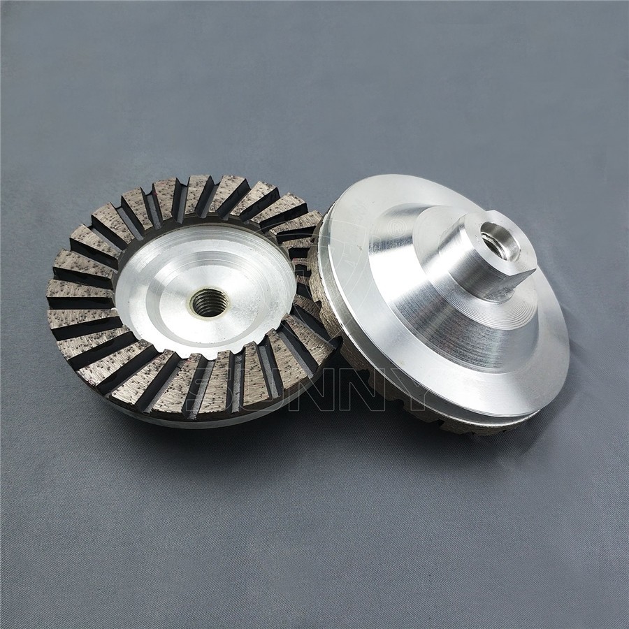 7 Inch Flat Diamond Grinding Cup Wheel For Grinding Concrete4 Inch Turbo Diamond Cup Wheel With Aluminum Wheel Body