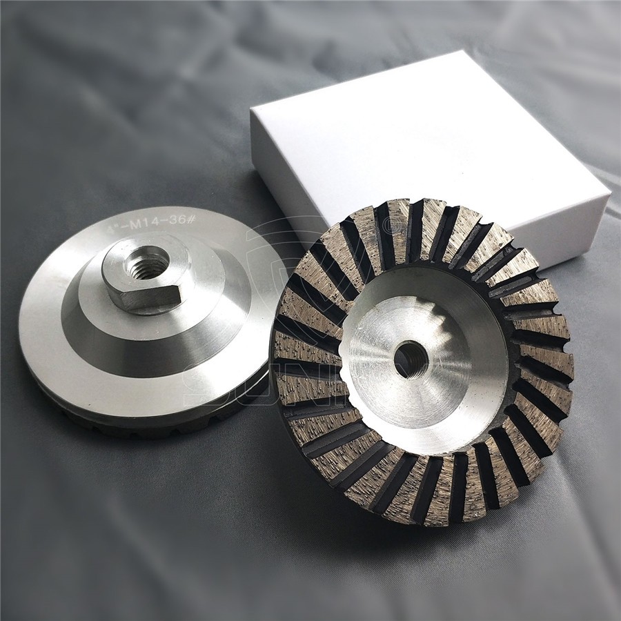 4 Inch Turbo Diamond Cup Wheel With Aluminum Wheel Body