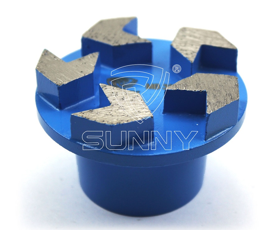 5 Arrow Segments Diamond Grinding Plugs With 50mm Round Morse Tapered Shank Connection 