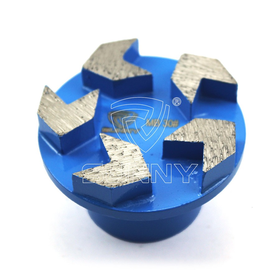 5 Arrow Segments Diamond Grinding Plugs With 50mm Round Morse Tapered Shank Connection 