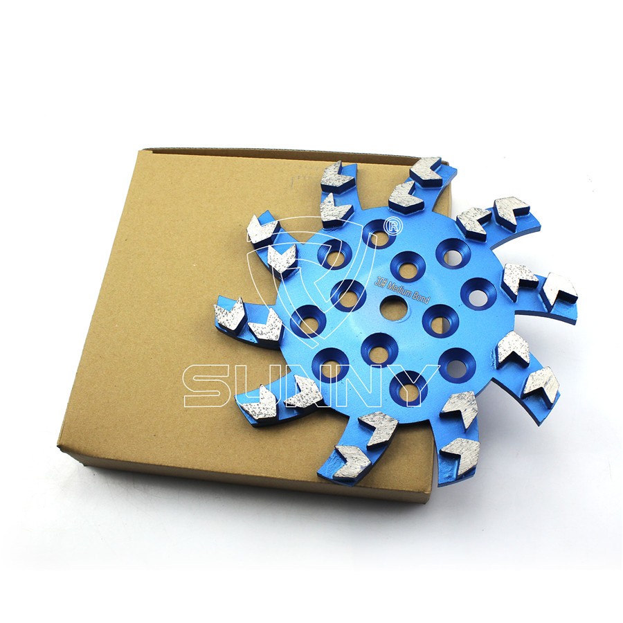 China 250mm Metal Bond Diamond Grinding Plate For Blastrac Edco Mk Concrete Floor Grinders