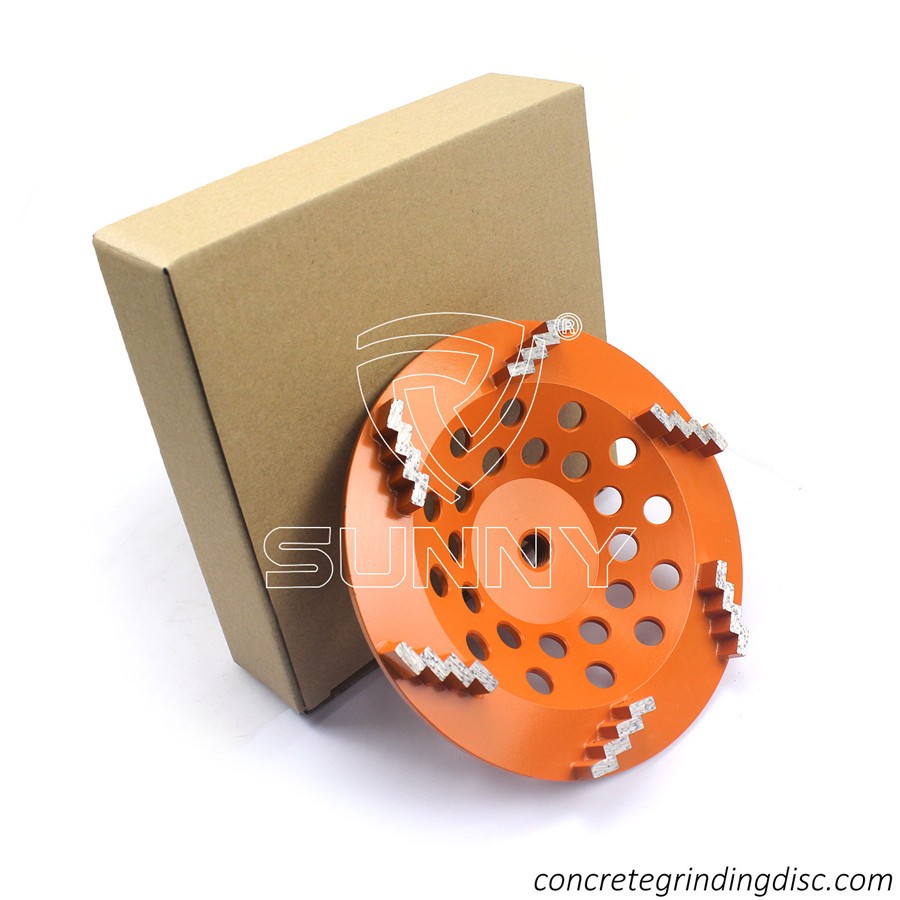 China Metal Bonded Stair Type Diamond Cup Wheel For Aggressive Grinding The Concrete Terrazzo Cement