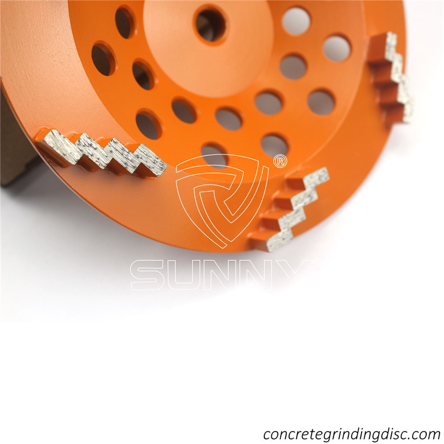 China Metal Bonded Stair Type Diamond Cup Wheel For Aggressive Grinding The Concrete Terrazzo Cement